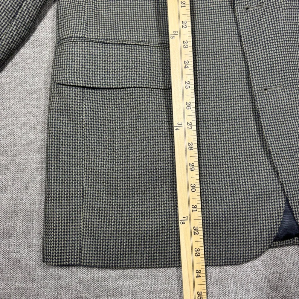 Stafford Mens Worsted Wool Micro Houndstooth Blazer Sport Coat 45L